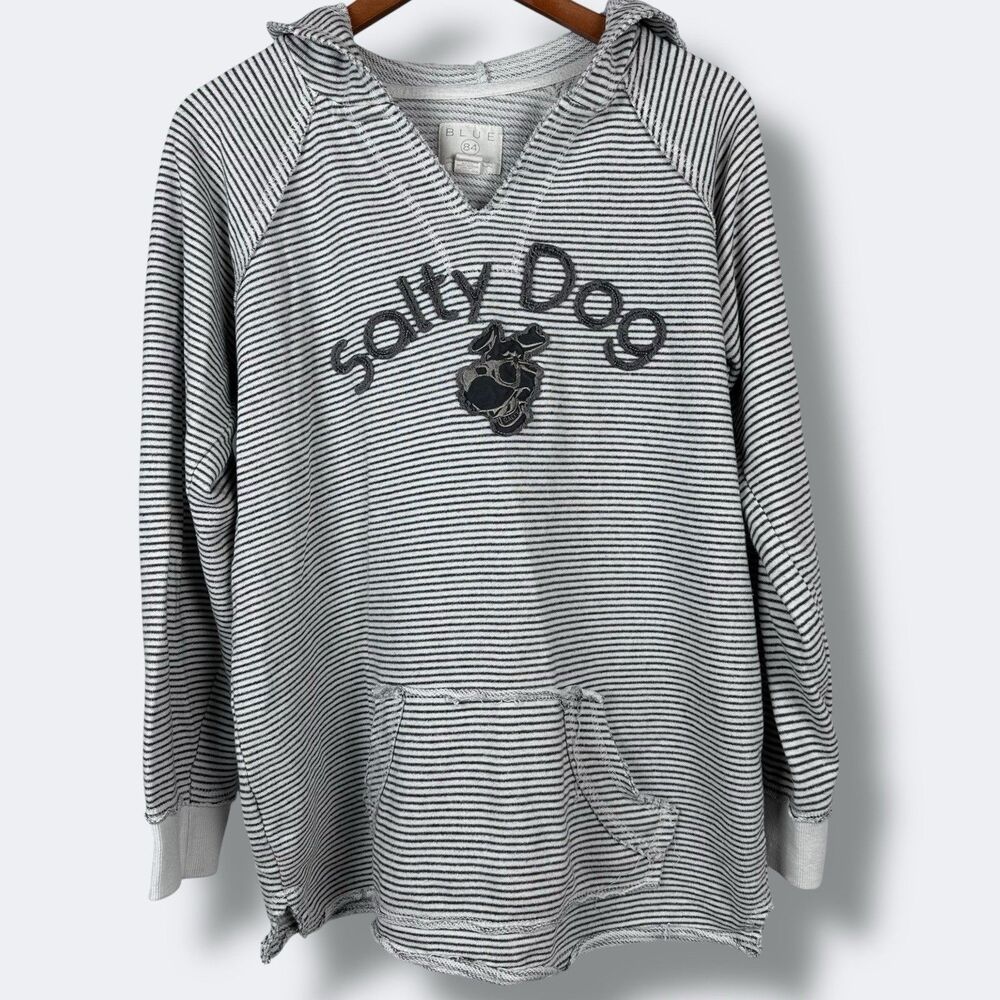 Salty Dog Surf Shop Lightweight Hoodie Slub*Large*DAYTONA BEACH Gray Long Sleeve